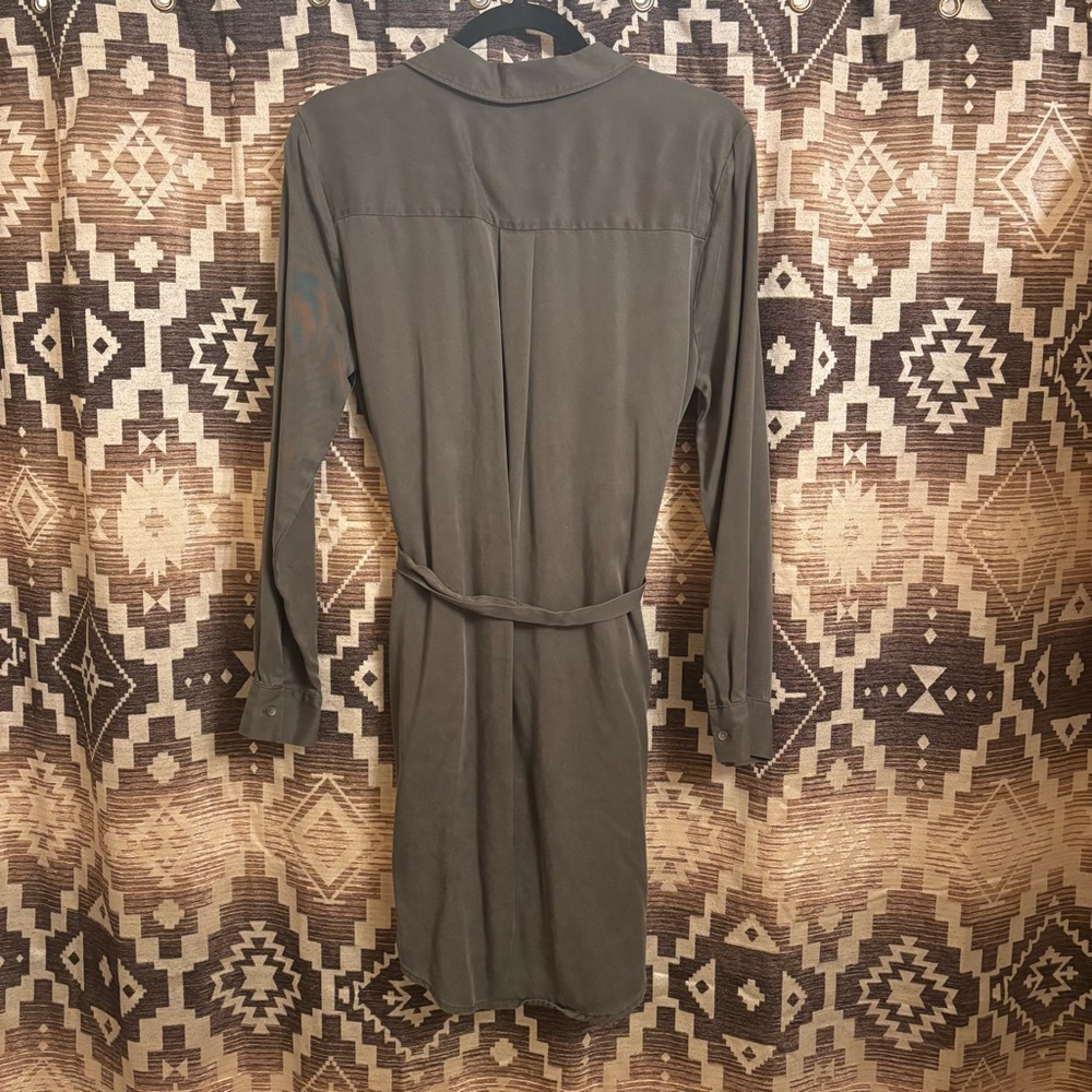 Daily Ritual Olive Button-Front Utility Shirtdress - Picture 6 of 12